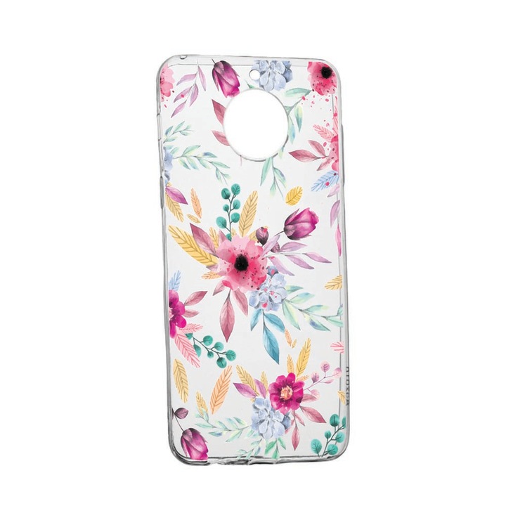 Husa Silicon Compatibila cu Xiaomi Redmi Note 9 Pro 5G, Happy Flowers, rezistenta la uzura, anti-alunecare, 69