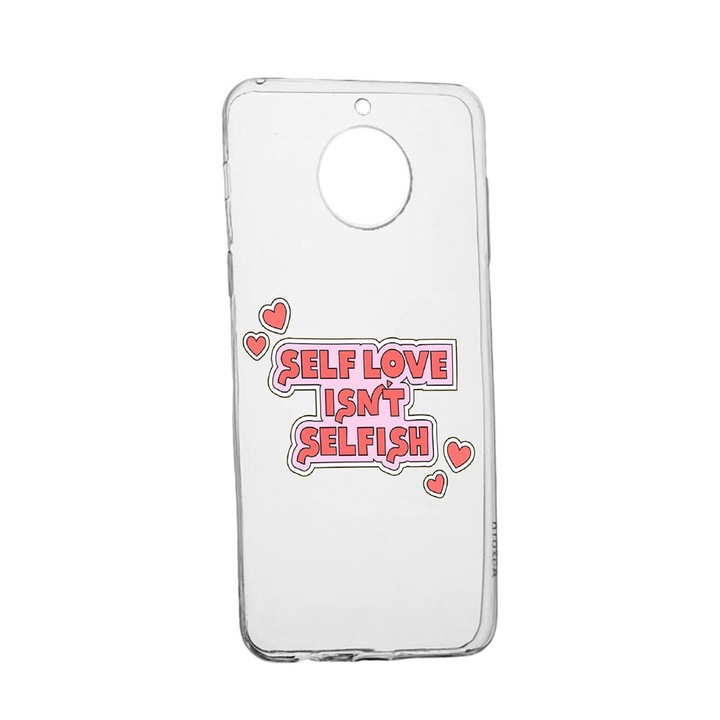 Husa Silicon cu mesaj Self Love, Compatibila cu Xiaomi Redmi Note 9 Pro 5G, rezistenta la uzura, anti-alunecare, 493