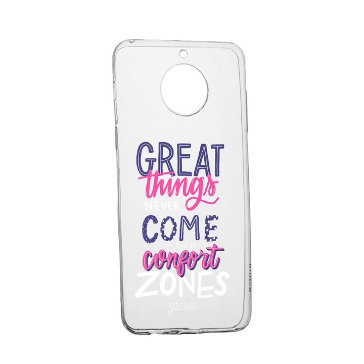 Husa Silicon cu mesaj Great Things, Compatibila cu Xiaomi Redmi Note 9 Pro 5G, rezistenta la uzura, anti-alunecare, 486