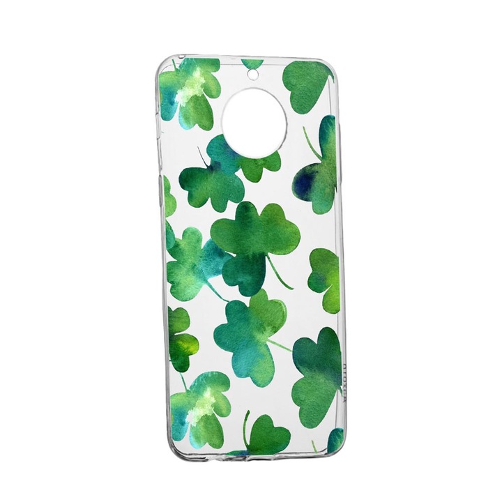 Husa Silicon Green leaf, Compatibila cu Xiaomi Redmi Note 9 Pro 5G, rezistenta la uzura, anti-alunecare, 697