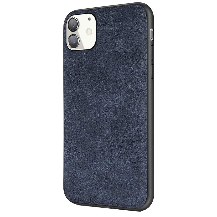 Husa protectie pentru iPhone 11, Ultra Slim, din piele, Albastru, Joyshell