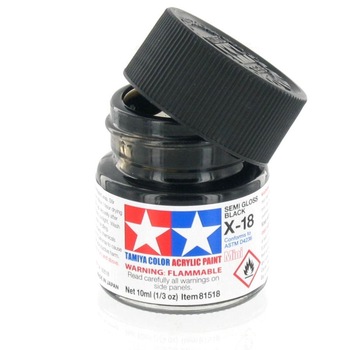 Vopsea acrilica pentru modelism Tamiya 81018 X-18 semi gloss black (gloss) 23ml TAM X18 Vopsea acrilica pentru modelism Tamiya 81018 X-18 semi gloss black (gloss) 23ml TAM X18