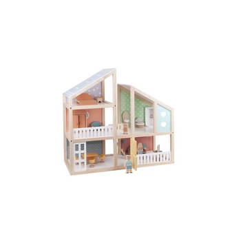 Casa YANA, pentru papusi din lemn, 19 piese, Multicolor Casa YANA, pentru papusi din lemn, 19 piese, Multicolor