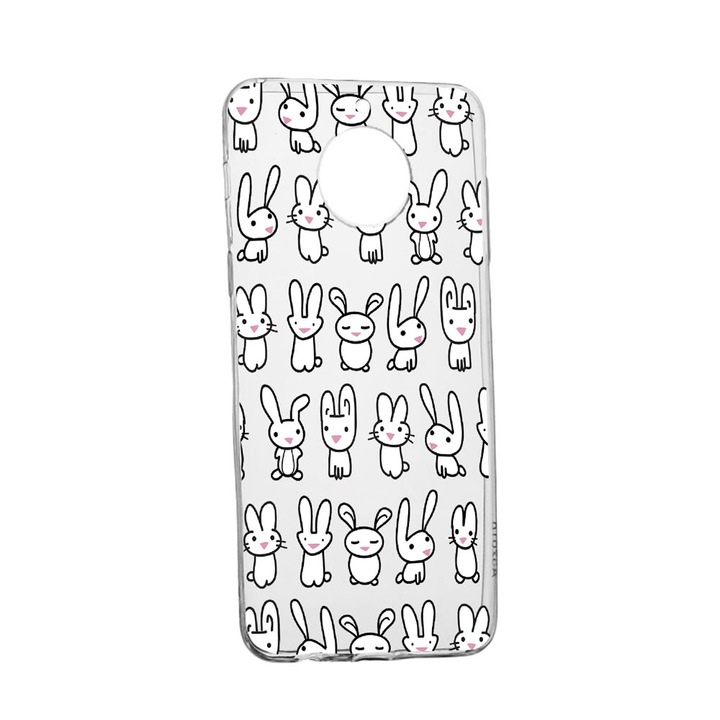 Husa Silicon Rabbits, Compatibila cu Xiaomi Redmi Note 9 Pro 5G, rezistenta la uzura, anti-alunecare, 691