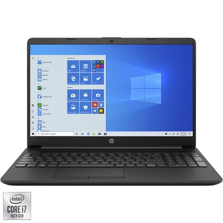 Laptop HP 15-dw2022nq cu procesor Intel® Core™ i7-1065G7 pana la 3.90 GHz, 15.6", Full HD, 8GB, 512GB SSD, NVIDIA® GeForce® MX330 2GB, Windows 10 Home, Black