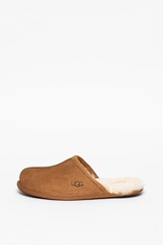 UGG, Papuci de casa din piele intoarsa cu logo Scuff UGG, Papuci de casa din piele intoarsa cu logo Scuff