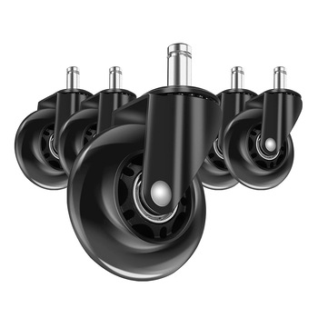Set Roti de silicon pentru scaune de birou (set de 5) de 2.5 INCH, diametru prindere 11mm Set Roti de silicon pentru scaune de birou (set de 5) de 2.5 INCH, diametru prindere 11mm