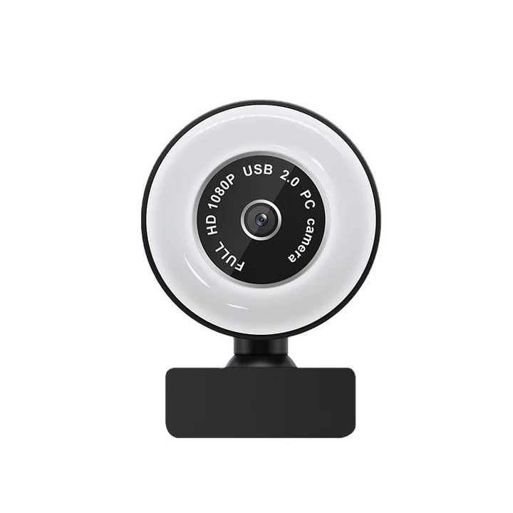 Camera web OZ® Light, 2K FULL HD 1080p, Rotire 360°, Noise reduction, Microfon, Autofocus, USB 2.0, Plug & Play