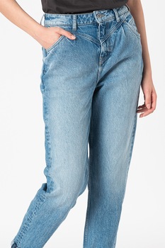 Mustang, Blugi mom fit cu talie inalta, Albastru deschis Mustang, Blugi mom fit cu talie inalta, Albastru deschis