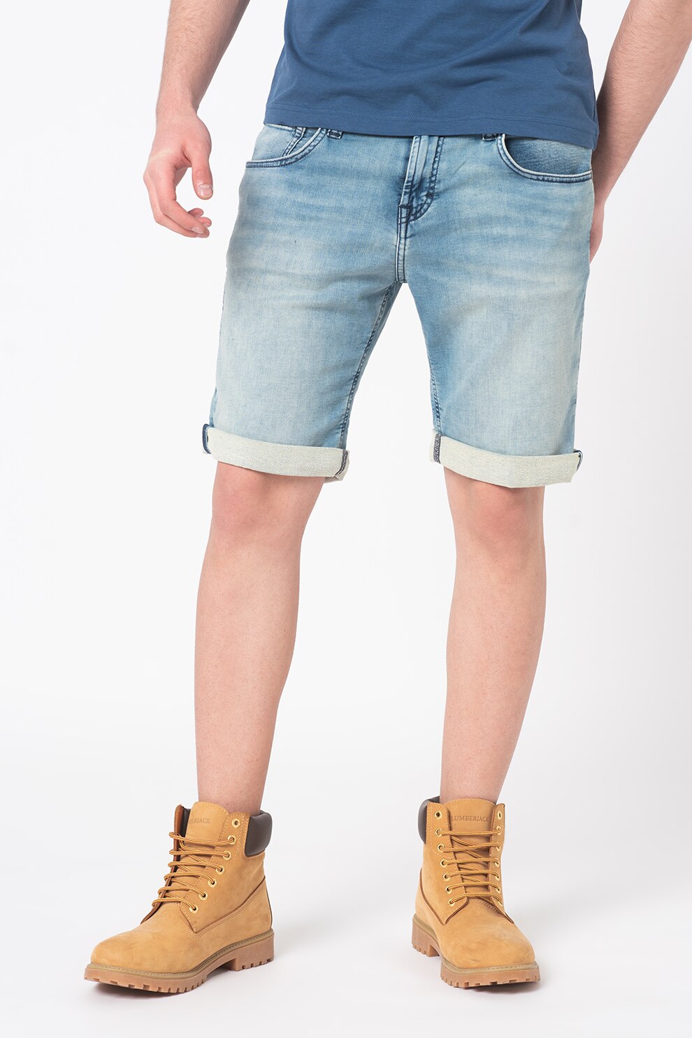 Mustang, Pantaloni scurti din denim Chicago, Albastru deschis, 35