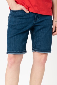 Mustang, Pantaloni scurti slim fit de denim cu talie medie Washington, Albastru inchis, 35 Mustang, Pantaloni scurti slim fit de denim cu talie medie Washington, Albastru inchis, 35