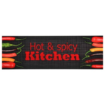 Covoras de bucatarie lavabil cu imprimeu Hot&Spicy, vidaXL, Poliamida, 60 x 300 cm, Multicolor Covoras de bucatarie lavabil cu imprimeu Hot&Spicy, vidaXL, Poliamida, 60 x 300 cm, Multicolor
