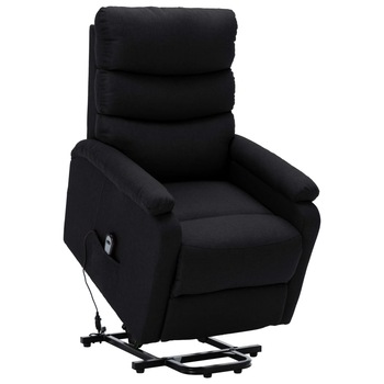Fotoliu rabatabil cu ridicare pe verticala, vidaXL, Tesatura, 74 x 90.5 x 100 cm, Negru Fotoliu rabatabil cu ridicare pe verticala, vidaXL, Tesatura, 74 x 90.5 x 100 cm, Negru