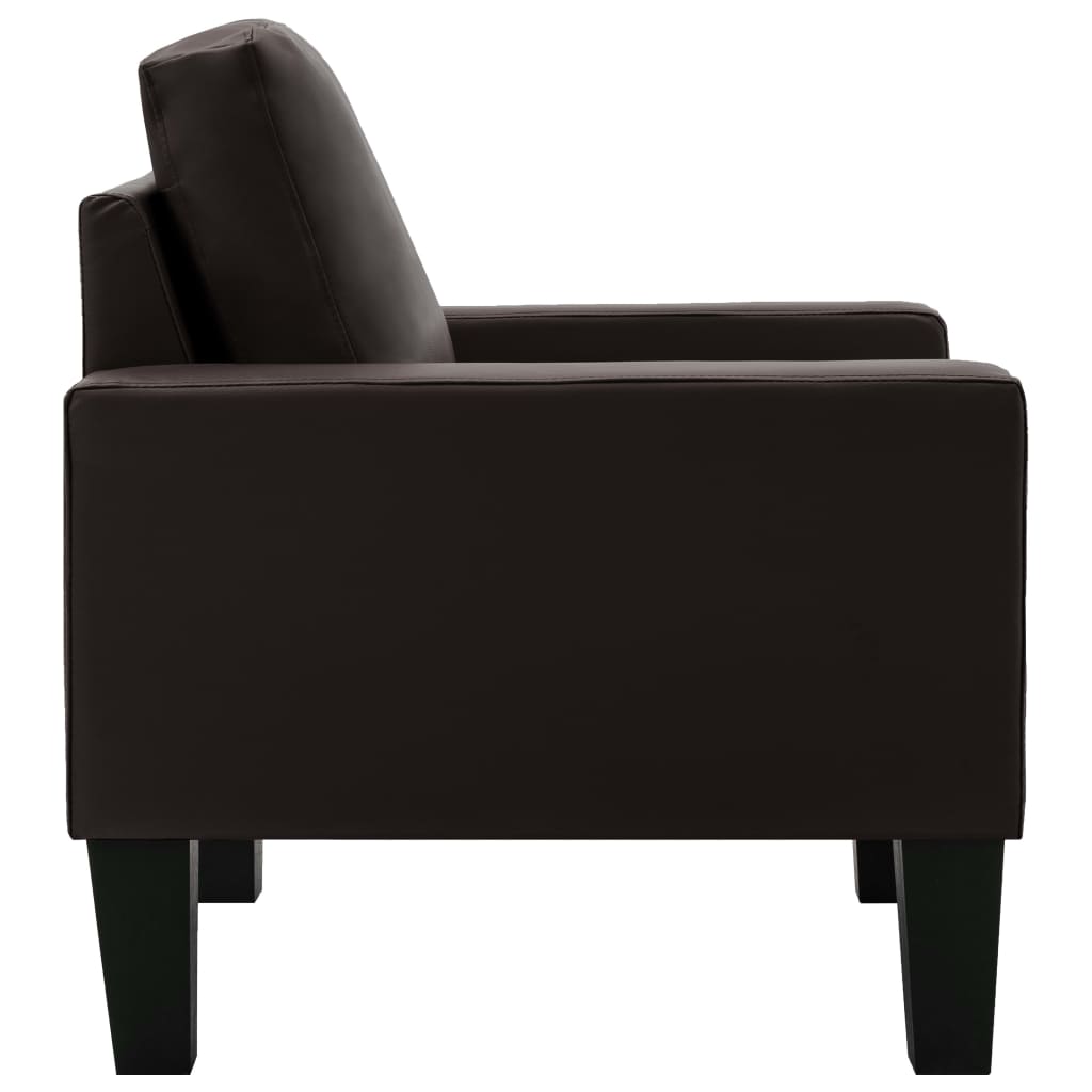Fotoliu tapitat, vidaXL, Piele artificiala, 77 x 71 x 80 cm, Maro