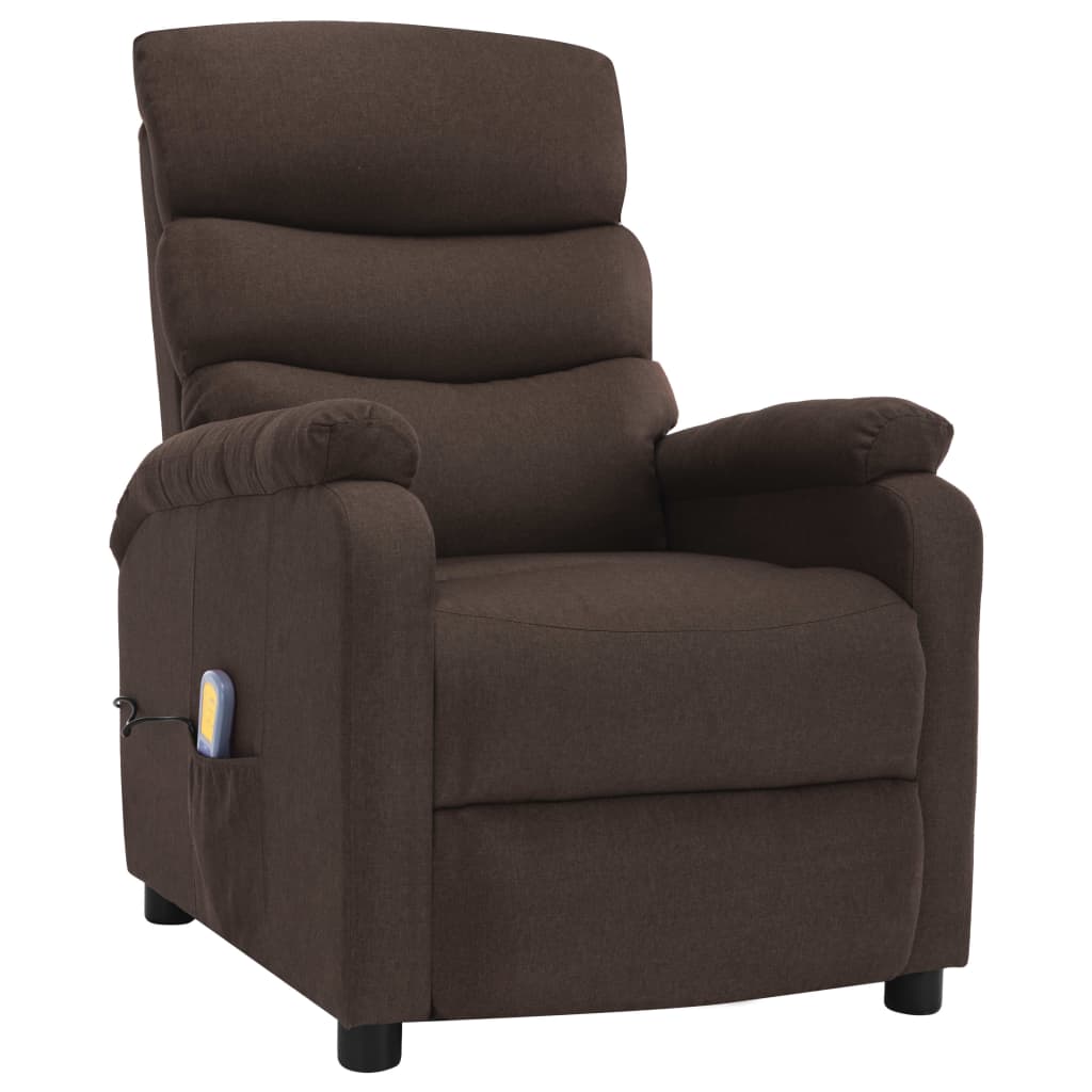Fotoliu de masaj electric, rabatabil, vidaXL, Textil, 72 x 96 x 98 cm, Maro