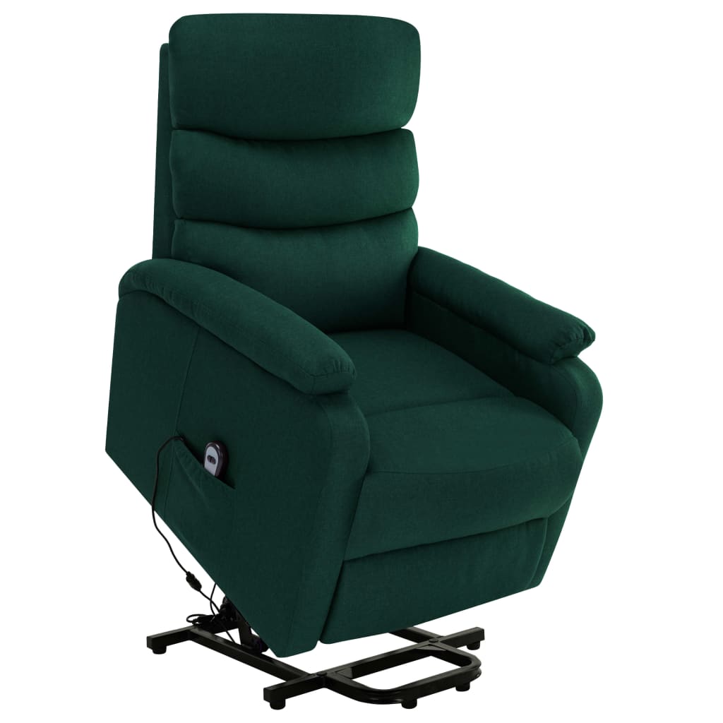 Fotoliu de masaj electric rabatabil vertical, vidaXL, Tesatura, 73 x 90.5 x 102.5 cm, Verde