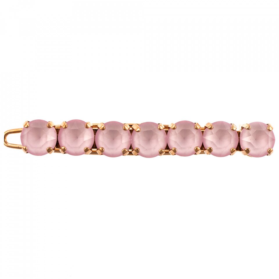 Agrafa de par placata cu aur roz de 24K, Cristale Swarovski, Powder Rose by Roxannes - Mariana Jewellery