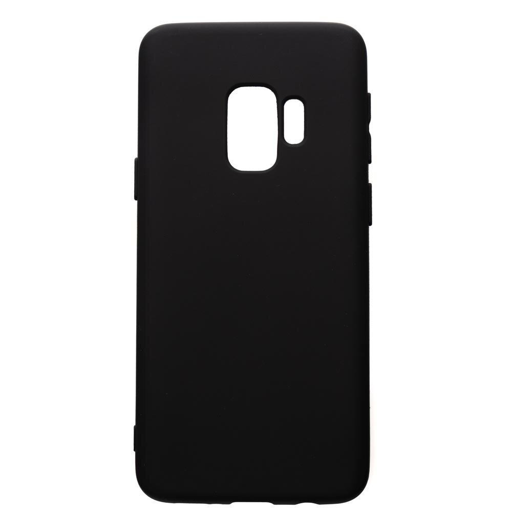 Husa de protectie Samsung Galaxy S9, silicon, cu interiorul din material textil, protectie camera, Black, Premium