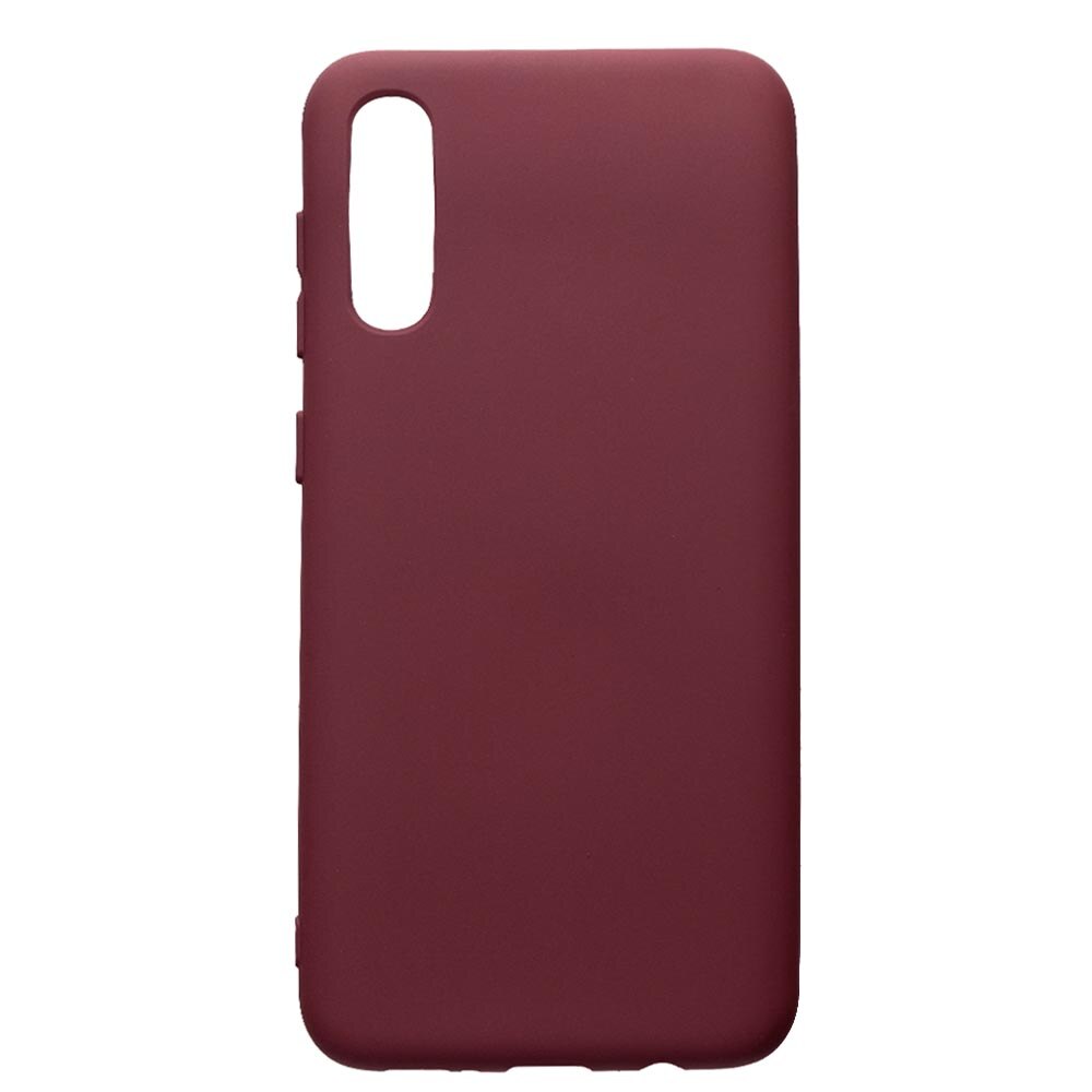 Husa de protectie Samsung Galaxy A30S, silicon, cu interiorul din material textil, protectie camera, Burgundy, Premium