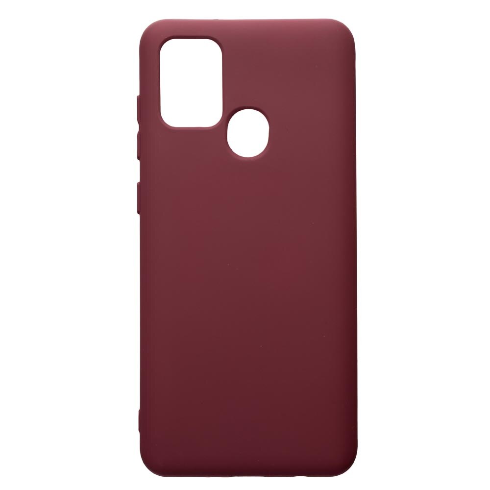 Husa de protectie Samsung Galaxy A21S, silicon, cu interiorul din material textil, protectie camera, Burgundy, Premium