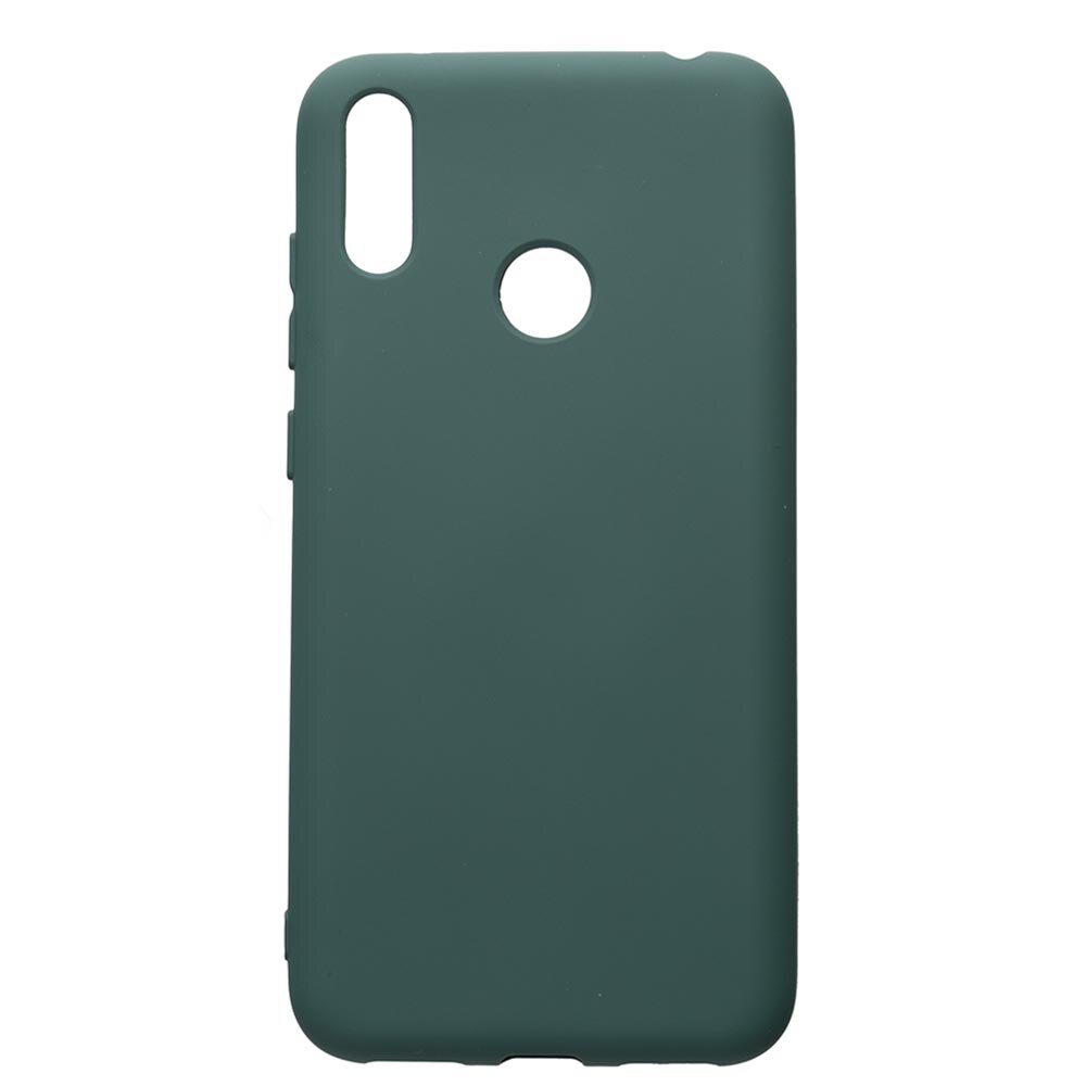 Husa de protectie Huawei Y7 2019, silicon, cu interiorul din material textil, protectie camera, Forest Green, Premium