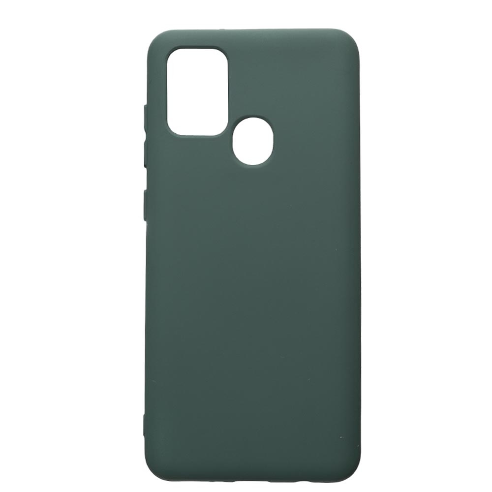Husa de protectie Samsung Galaxy A21S, silicon, cu interiorul din material textil, protectie camera, Forest Green, Premium