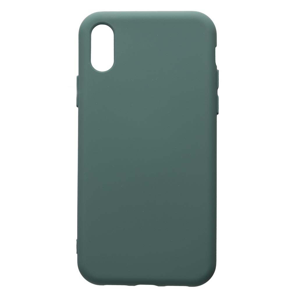 Husa de protectie Apple iPhone XS / iPhone X, silicon, cu interiorul din material textil, protectie camera, Forest Green, Premium