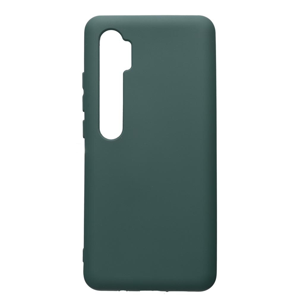 Husa de protectie Xiaomi Mi Note 10, silicon, cu interiorul din material textil, protectie camera, Forest Green, Premium