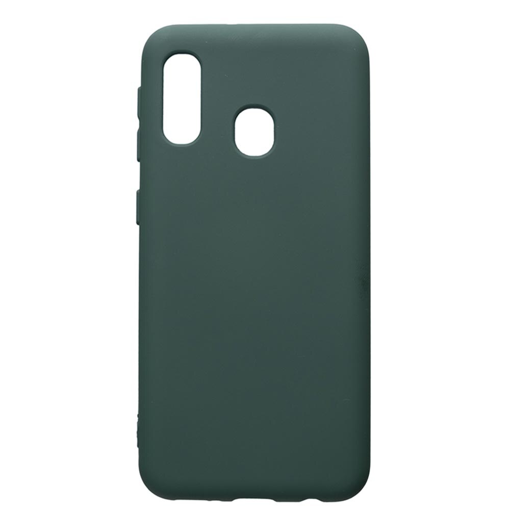 Husa de protectie Samsung Galaxy A20E, silicon, cu interiorul din material textil, protectie camera, Forest Green, Premium