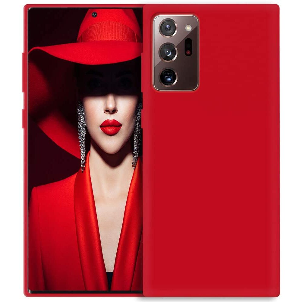 Husa protectie pentru Samsung Galaxy Note 20 Ultra, Ultra Slim, Ultra Soft, din silicon cu microfibra la interior, Rosu