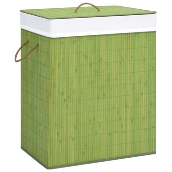 Cos de rufe, vidaXL, Bambus, 52,3 x 37 x 65 cm, 83 l, Verde Cos de rufe, vidaXL, Bambus, 52,3 x 37 x 65 cm, 83 l, Verde