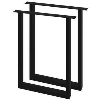 Set de 2 picioare de masa, forma O, vidaXL, Otel, 60 x 72 cm, Negru Set de 2 picioare de masa, forma O, vidaXL, Otel, 60 x 72 cm, Negru