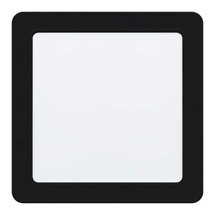 Spot incastrat FUEVA 5, EGLO, LED, 10.5W, 1350 lm, lumina neutra, otel, negru, plastic, alb, 16.6 x 16.6 x 2.6 cm, A+