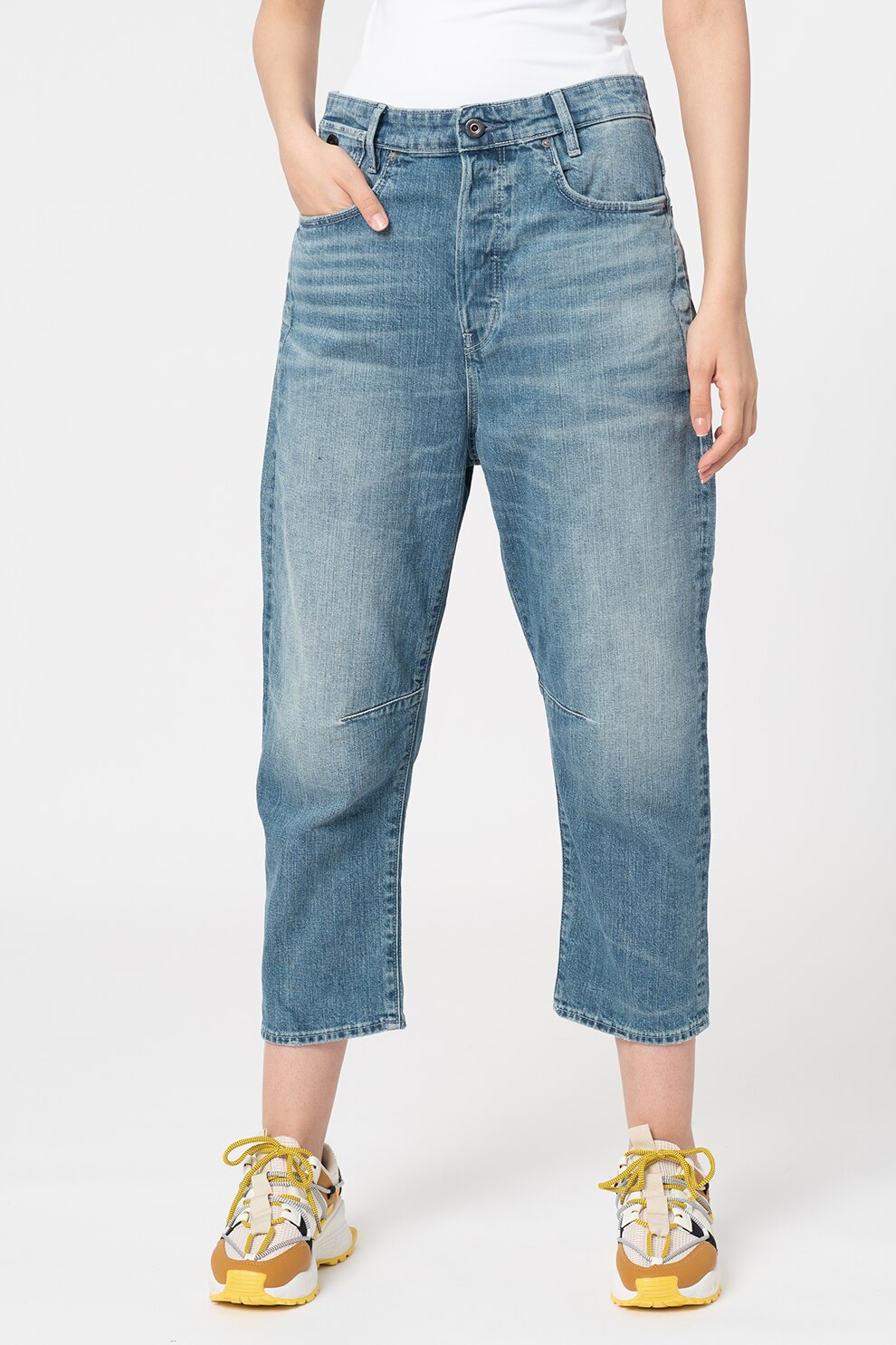 G-Star RAW, Blugi boyfriend crop, Albastru