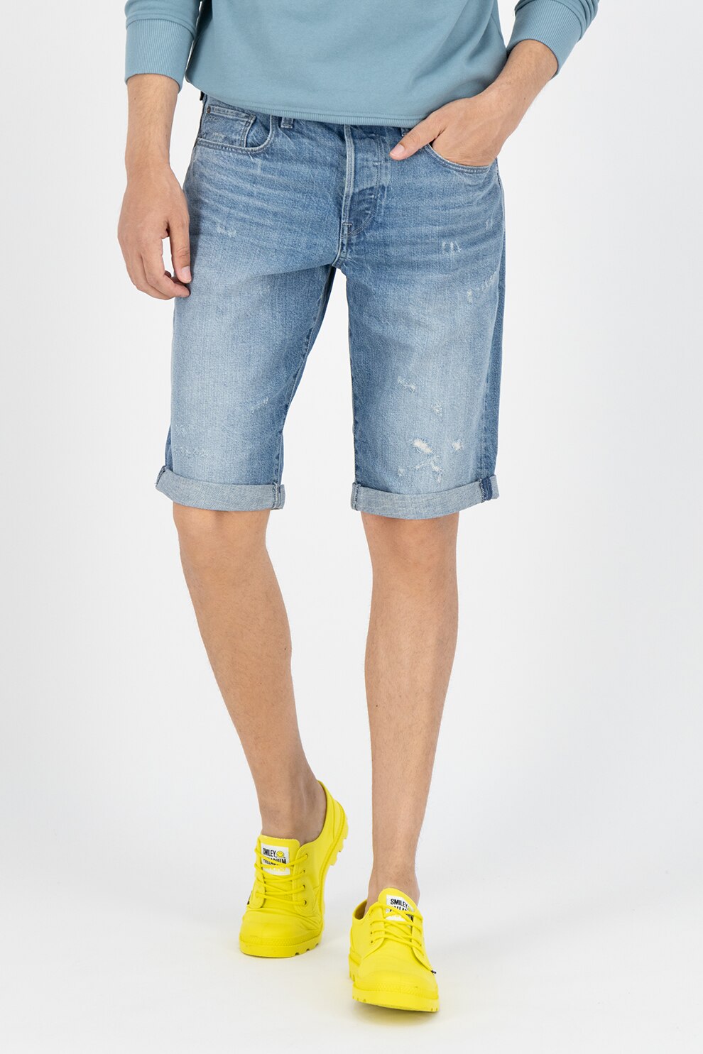 G-Star RAW, Bermude de denim cu 5 buzunare, Albastru, 32