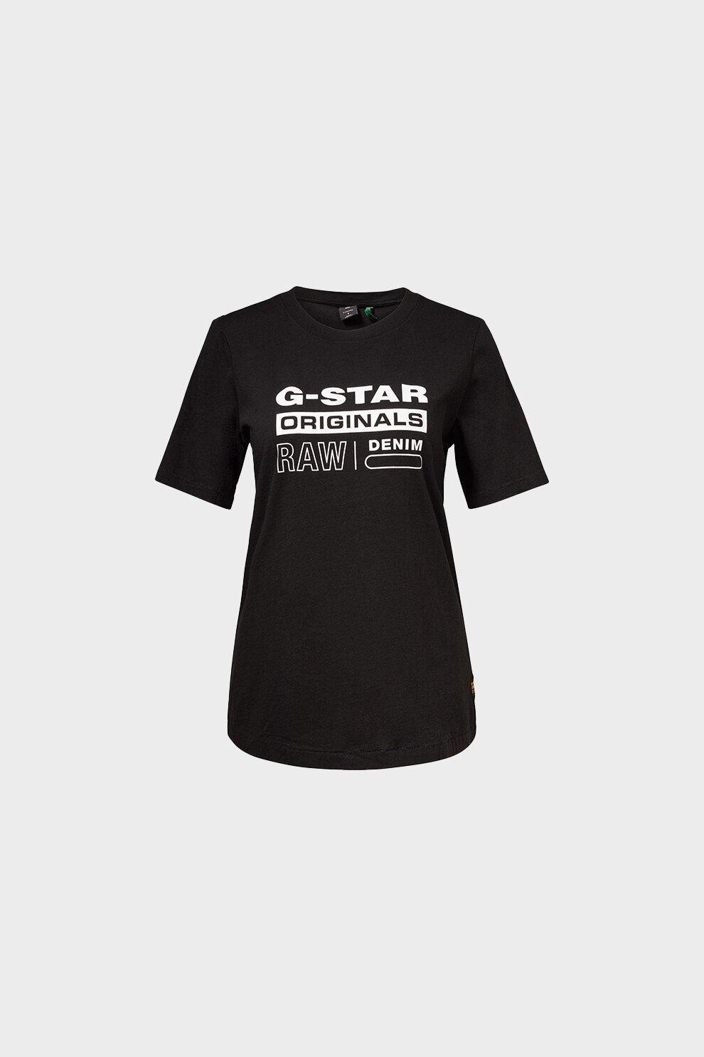 G-Star RAW, Tricou de bumbac organic cu imprimeu logo, Negru