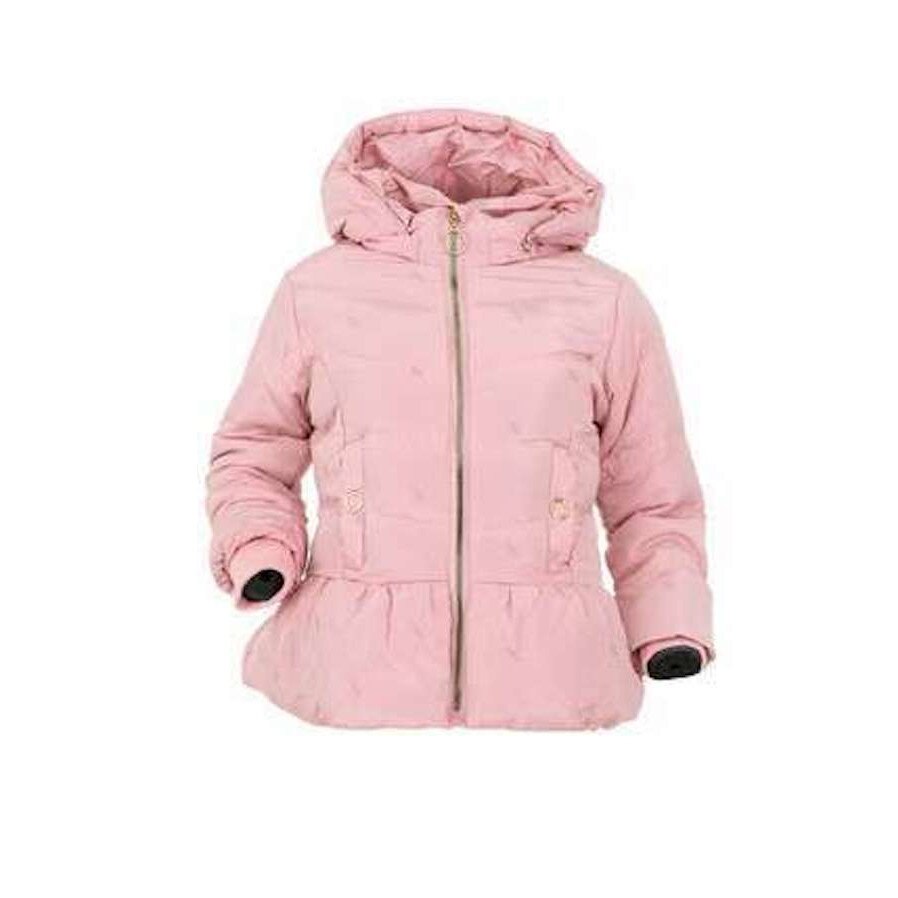 Geaca Nature, cu gluga detasabila si buzunare cu capse, roz pastel, 12-18 luni