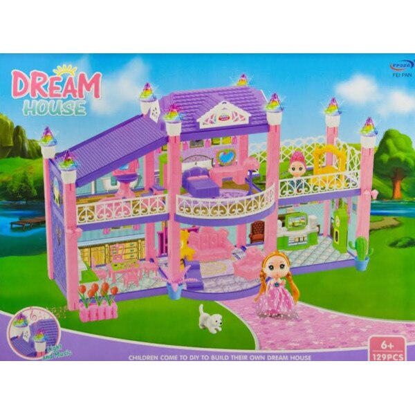 Casuta de jucarie Dream House 129 piese, +6 ani