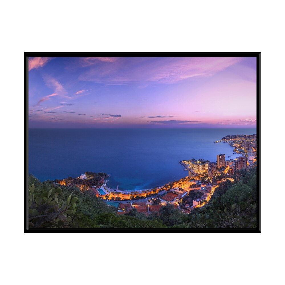 Tablou Peisaj Monaco, 40x30cm, PVC, rama din lemn