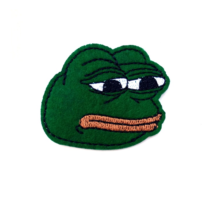 Текстилна лепенка / бродирана лепенка Жабата Пепе 5,2х4 см