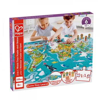 Hape Puzzle 2-In-1 Turul Lumii Hape Puzzle 2-In-1 Turul Lumii