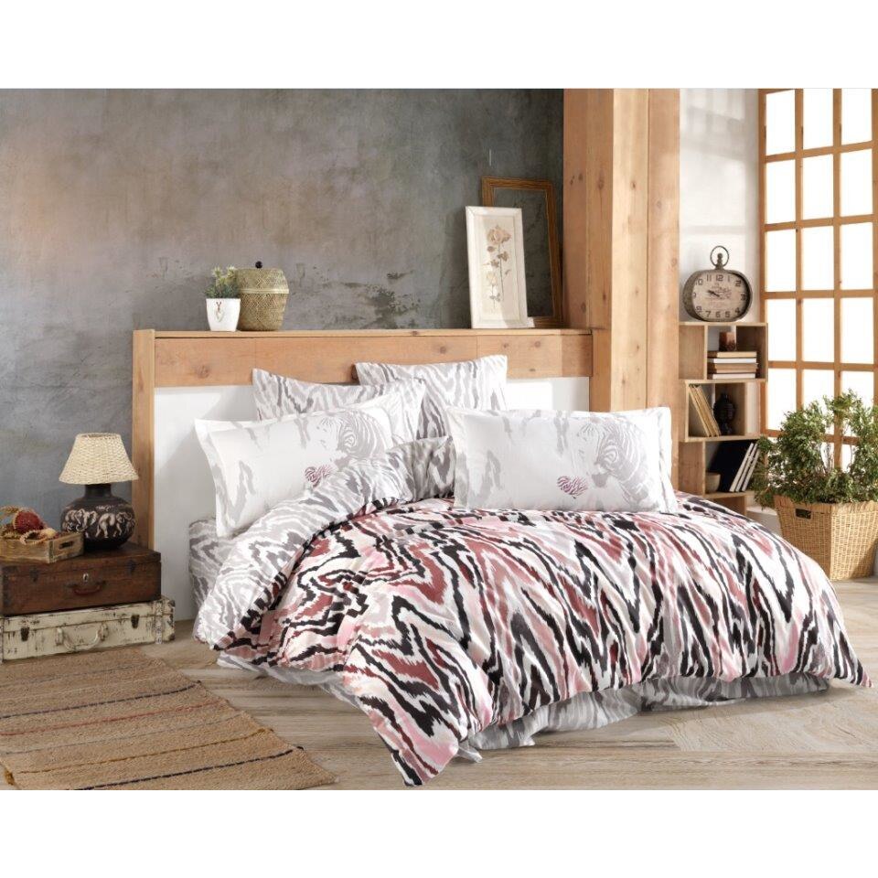 Lenjerie de pat bumbac Hobby Barbara Rose, pentru pat dublu, 4 piese, 200x220 / 50x70, 100% bumbac poplin