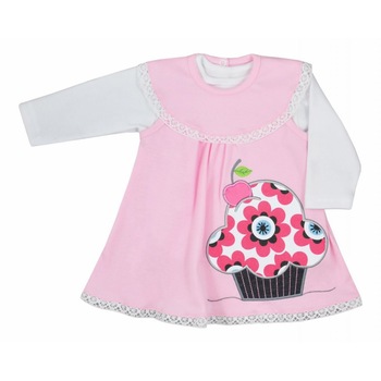 Set 2 piese rochie si bluza pentru fete Koala Dalia 05-470R, Roz, 80 Set 2 piese rochie si bluza pentru fete Koala Dalia 05-470R, Roz, 80