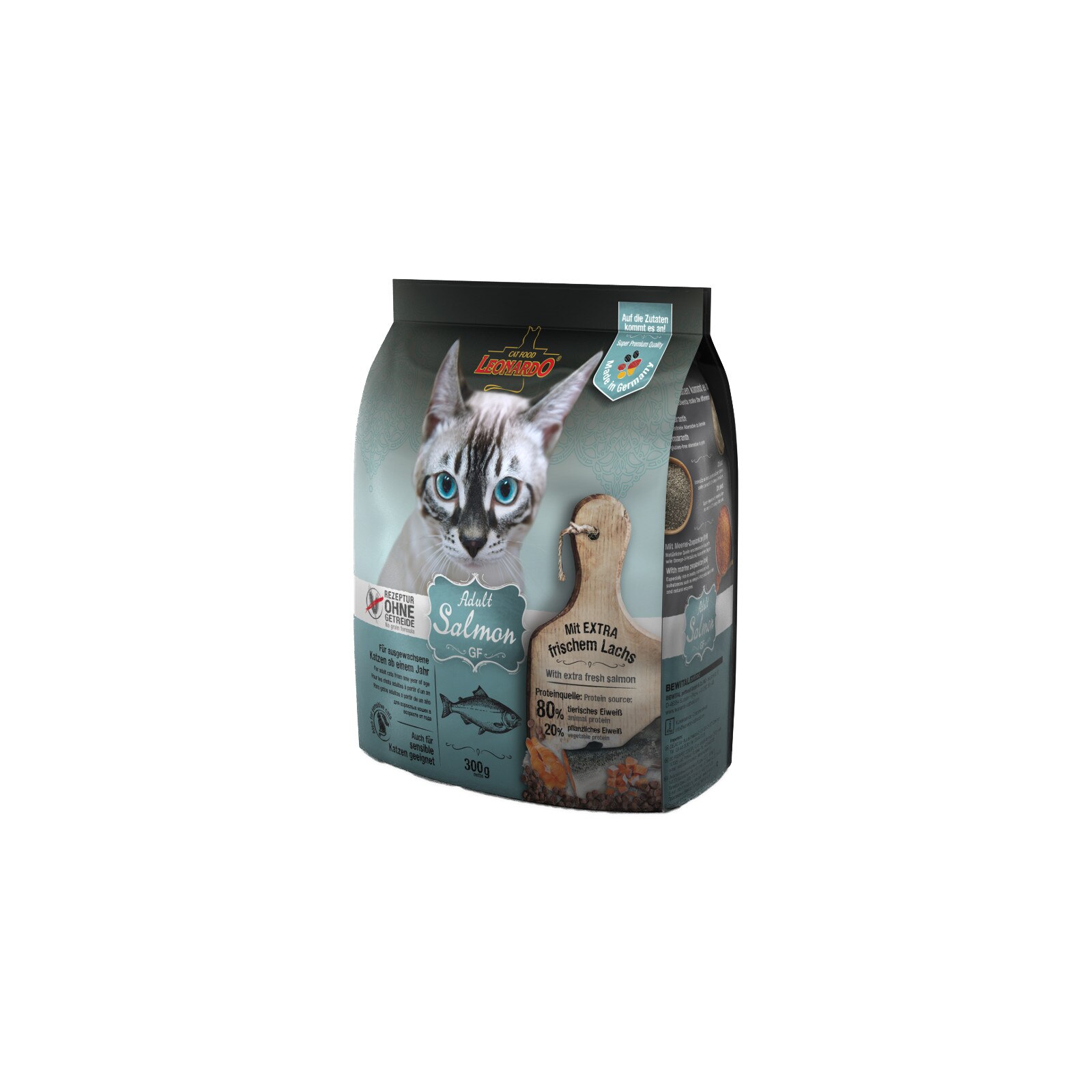 Hrana umeda pentru pisici, Leonardo, adult grain Free, Somon, 300 g