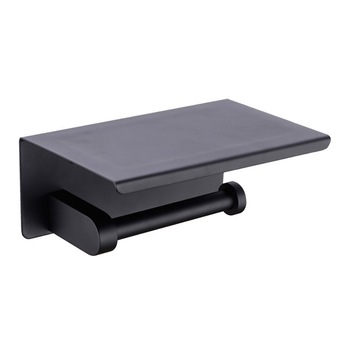 Suport hartie igienica cu raft depozitare, dispenser hartie igienica cu raft, 14x10 cm, negru mat FMD327 Suport hartie igienica cu raft depozitare, dispenser hartie igienica cu raft, 14x10 cm, negru mat FMD327