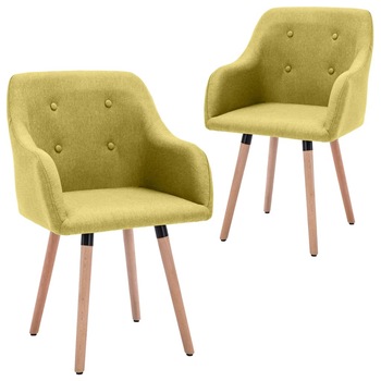 Set de 2 scaune de bucatarie, vidaXL, Textil/Lemn de fag/Metal, 55 x 52 x 84 cm, Verde Set de 2 scaune de bucatarie, vidaXL, Textil/Lemn de fag/Metal, 55 x 52 x 84 cm, Verde