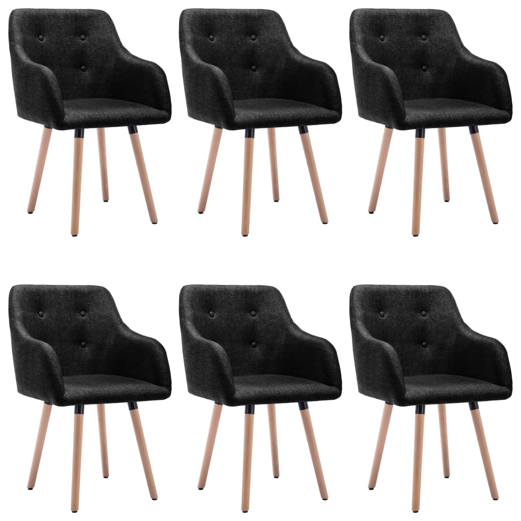 Set scaune de bucatarie, 6 buc, negru, material textil 55 x 52 x 84 cm 3056720