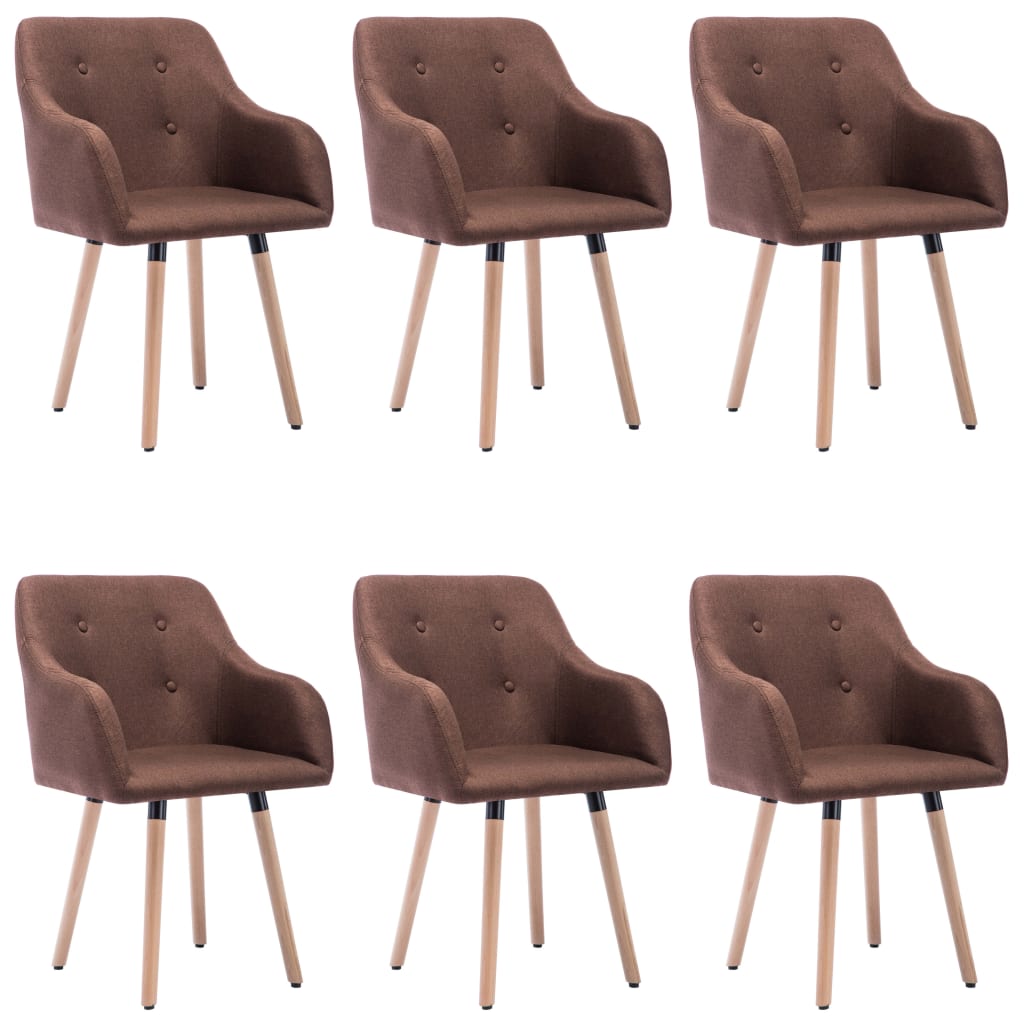Set scaune de bucatarie, 6 buc, maro, material textil 55 x 52 x 84 cm 3056717