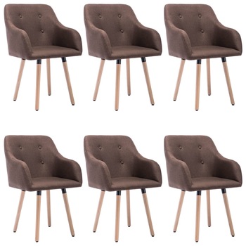 Set scaune de bucatarie, 6 buc, gri taupe, material textil 55 x 52 x 84 cm 3056723 Set scaune de bucatarie, 6 buc, gri taupe, material textil 55 x 52 x 84 cm 3056723