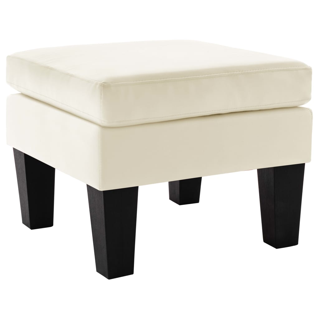 Taburet tapitat cu piele ecologica, vidaXL, Piele ecologica, 54 x 54 x 43.5 cm, Crem